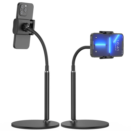 Cell Phone Stand, 360° Angle Height Adjustable Phone Holder for Desk Flexible Desktop Mount for iPhone 14, 13 12 11 Pro Mini, Xs, XR, X, 8, 6s, SE, Samsung S22 S21, 3.5-6.5" Smartphones