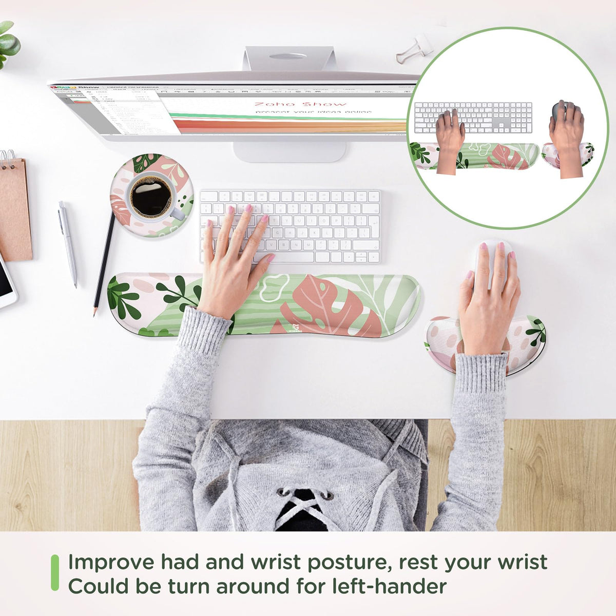 Gimars Memory Foam Wrist Rest for Computer Keyboard, Wrist Support for Office Gaming