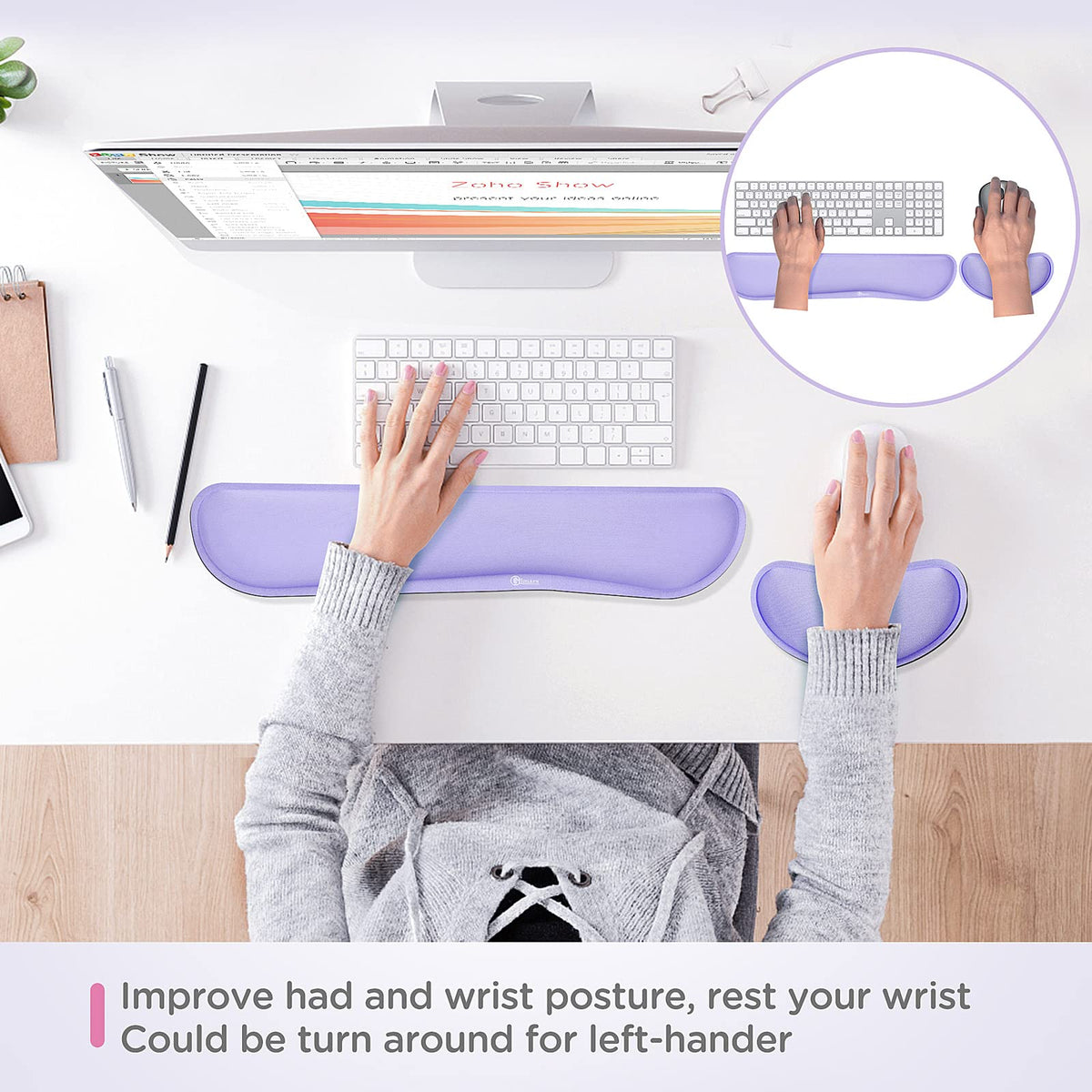 Gimars Memory Foam Wrist Rest for Computer Keyboard, Wrist Support for Office Gaming
