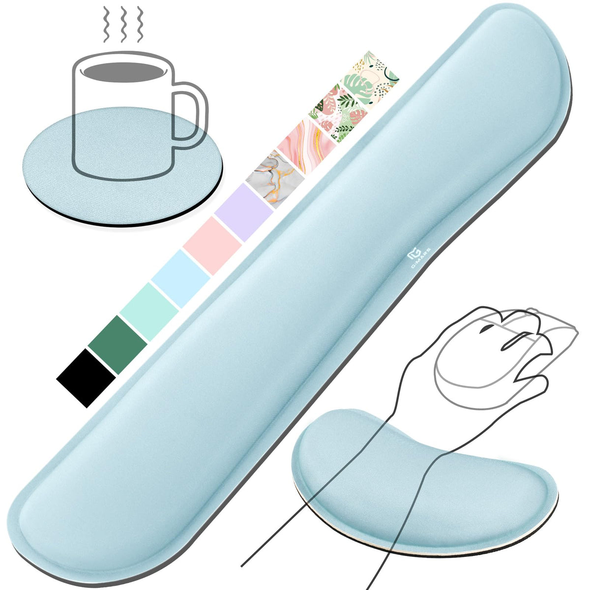 Gimars Memory Foam Wrist Rest for Computer Keyboard, Wrist Support for Office Gaming