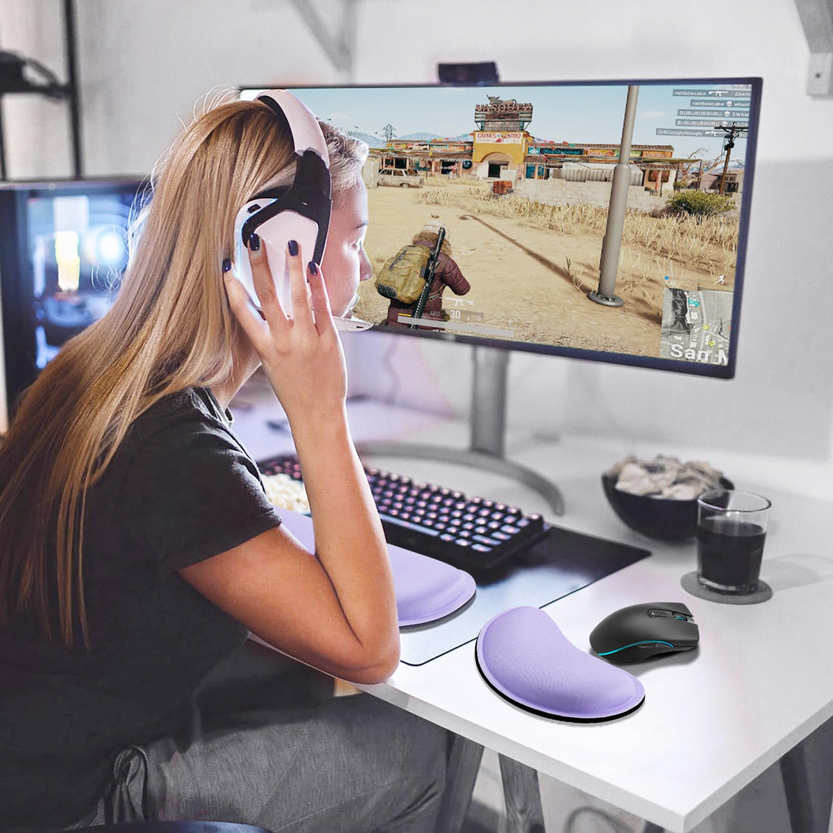 Gimars Memory Foam Wrist Rest for Computer Keyboard, Wrist Support for Office Gaming