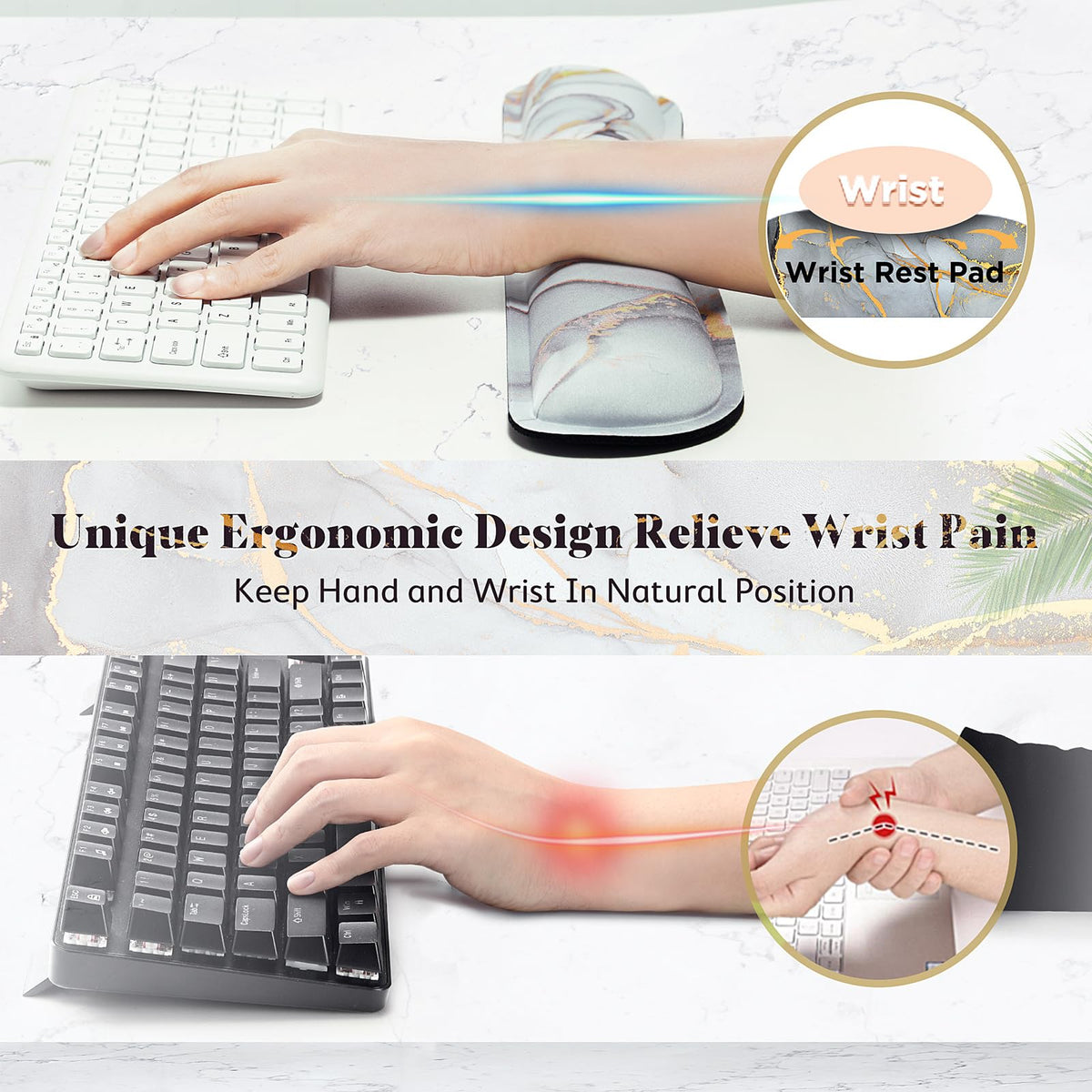 Gimars Memory Foam Wrist Rest for Computer Keyboard, Wrist Support for Office Gaming