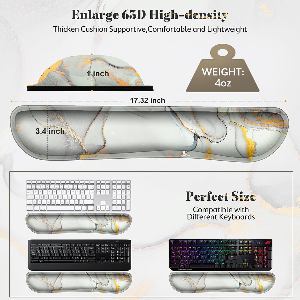 Gimars Memory Foam Wrist Rest for Computer Keyboard, Wrist Support for Office Gaming