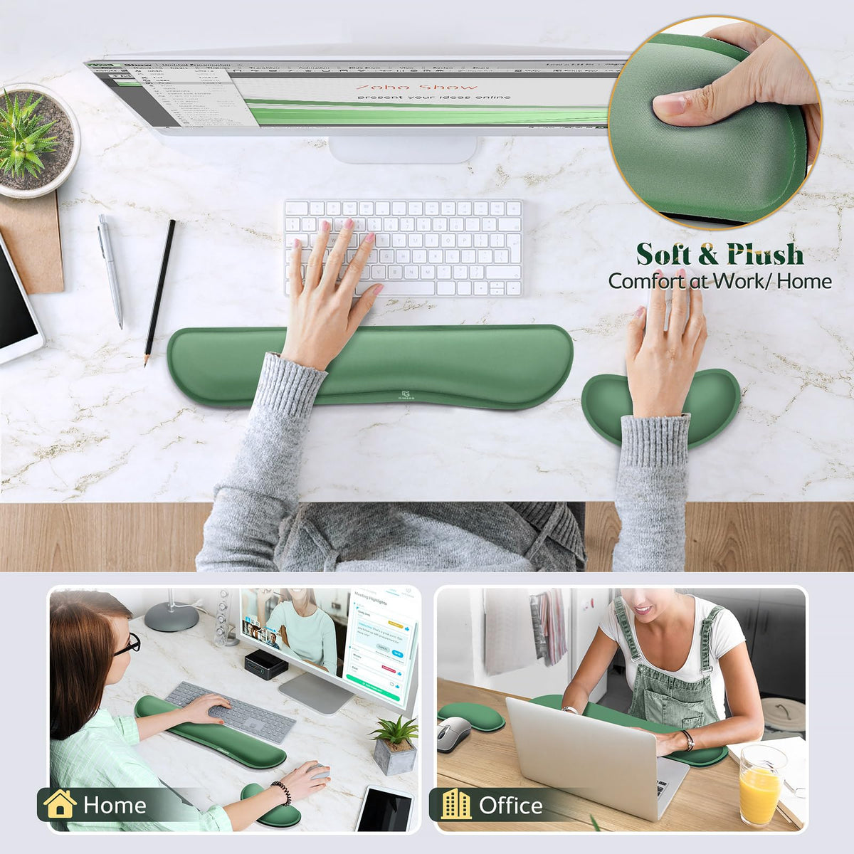 Gimars Memory Foam Wrist Rest for Computer Keyboard, Wrist Support for Office Gaming