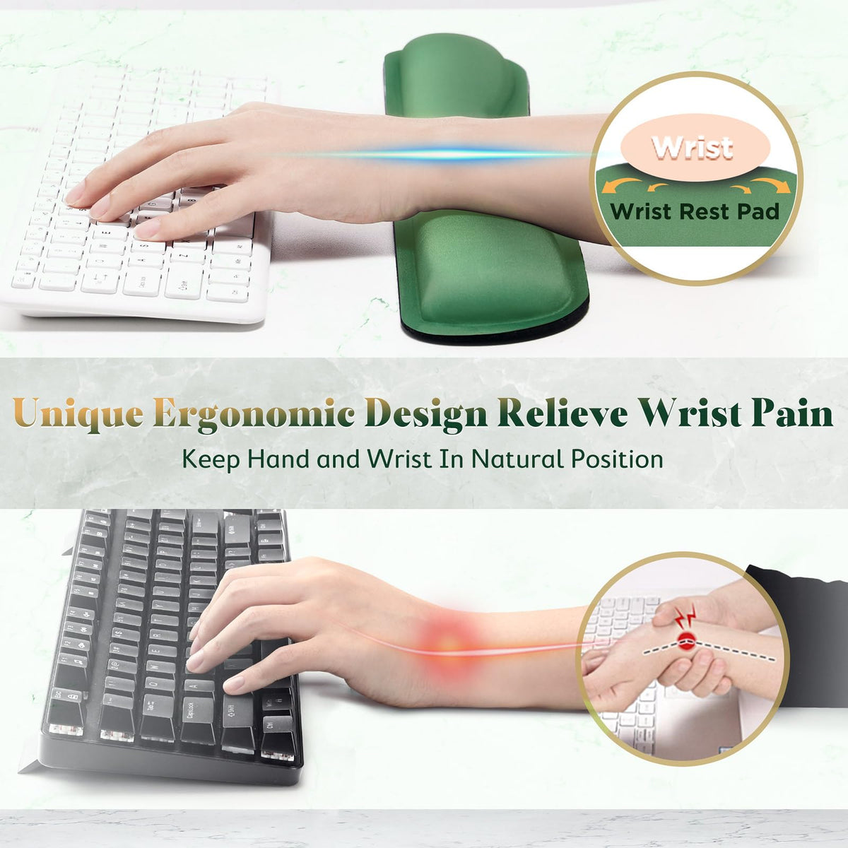 Gimars Memory Foam Wrist Rest for Computer Keyboard, Wrist Support for Office Gaming