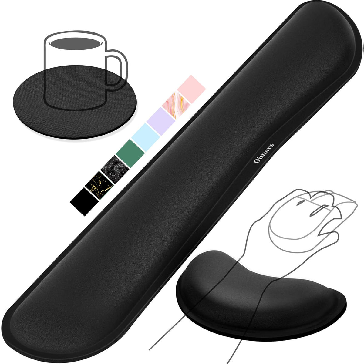 Gimars Memory Foam Wrist Rest for Computer Keyboard, Wrist Support for Office Gaming