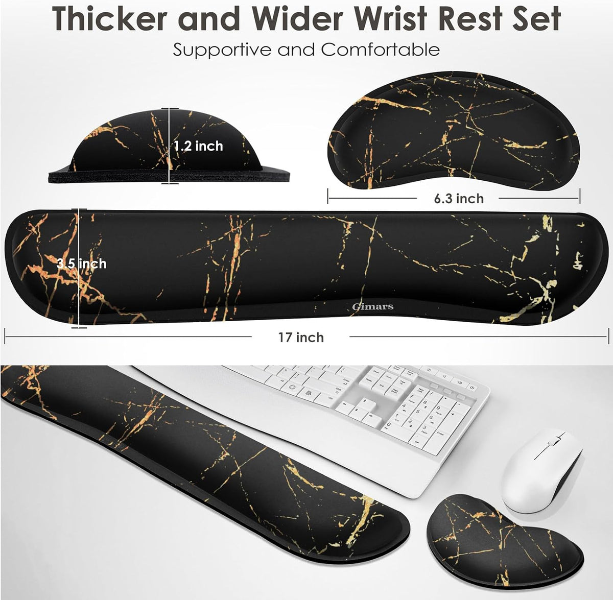 Gimars Memory Foam Wrist Rest for Computer Keyboard, Wrist Support for Office Gaming
