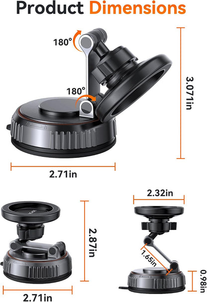 Miracase for MagSafe Car Mount [3600gf Strong Magnet & 89+LBS Suction Base]