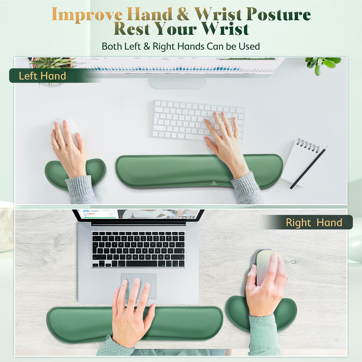 Gimars Memory Foam Wrist Rest for Computer Keyboard, Wrist Support for Office Gaming