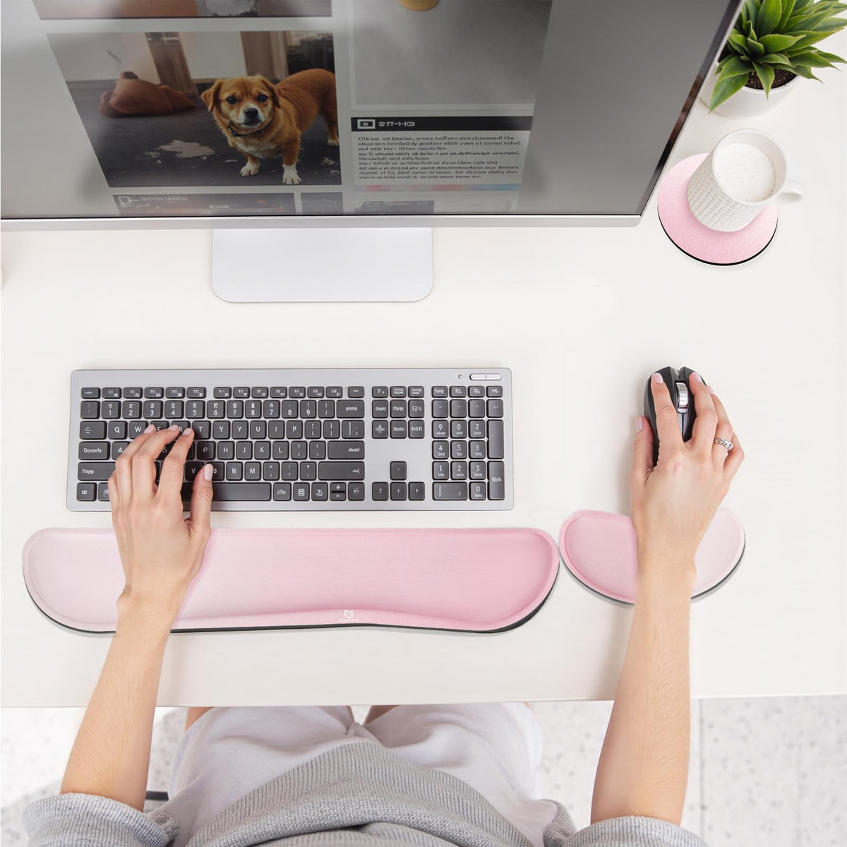 Gimars Memory Foam Wrist Rest for Computer Keyboard, Wrist Support for Office Gaming