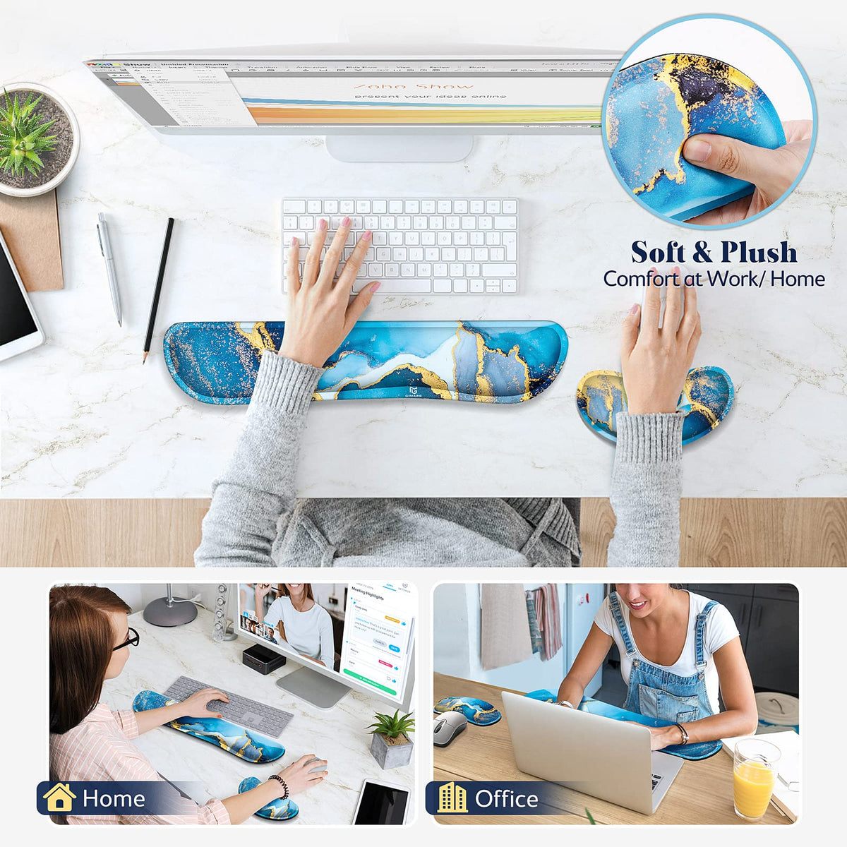 Gimars Memory Foam Wrist Rest for Computer Keyboard, Wrist Support for Office Gaming