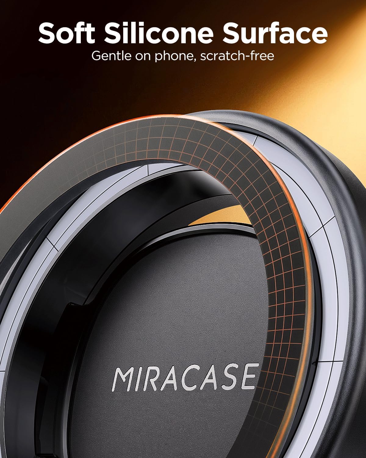 Miracase for MagSafe Car Mount [3600gf Strong Magnet & 89+LBS Suction Base]