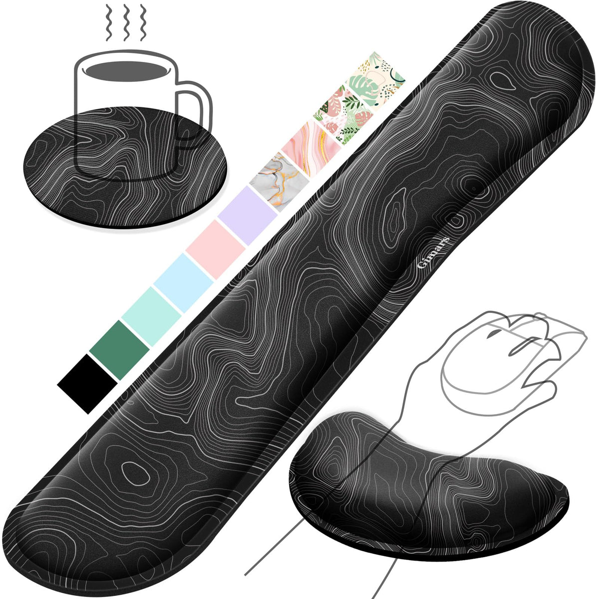 Gimars Memory Foam Wrist Rest for Computer Keyboard, Wrist Support for Office Gaming