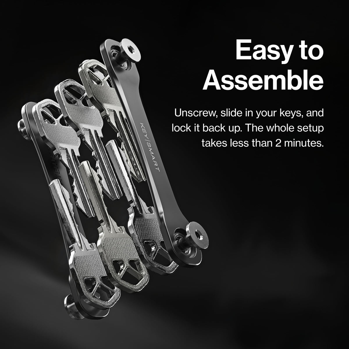 KeySmart Original Key Holder - Compact Key Organizer for Key Chain, Minimalist Clutter-Free EDC Keychains Key Ring, Red Forged Carbon, 14 Keys