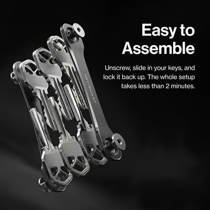 KeySmart Original Key Holder - Compact Key Organizer for Key Chain, Minimalist Clutter-Free EDC Keychains Key Ring, Red Forged Carbon, 14 Keys