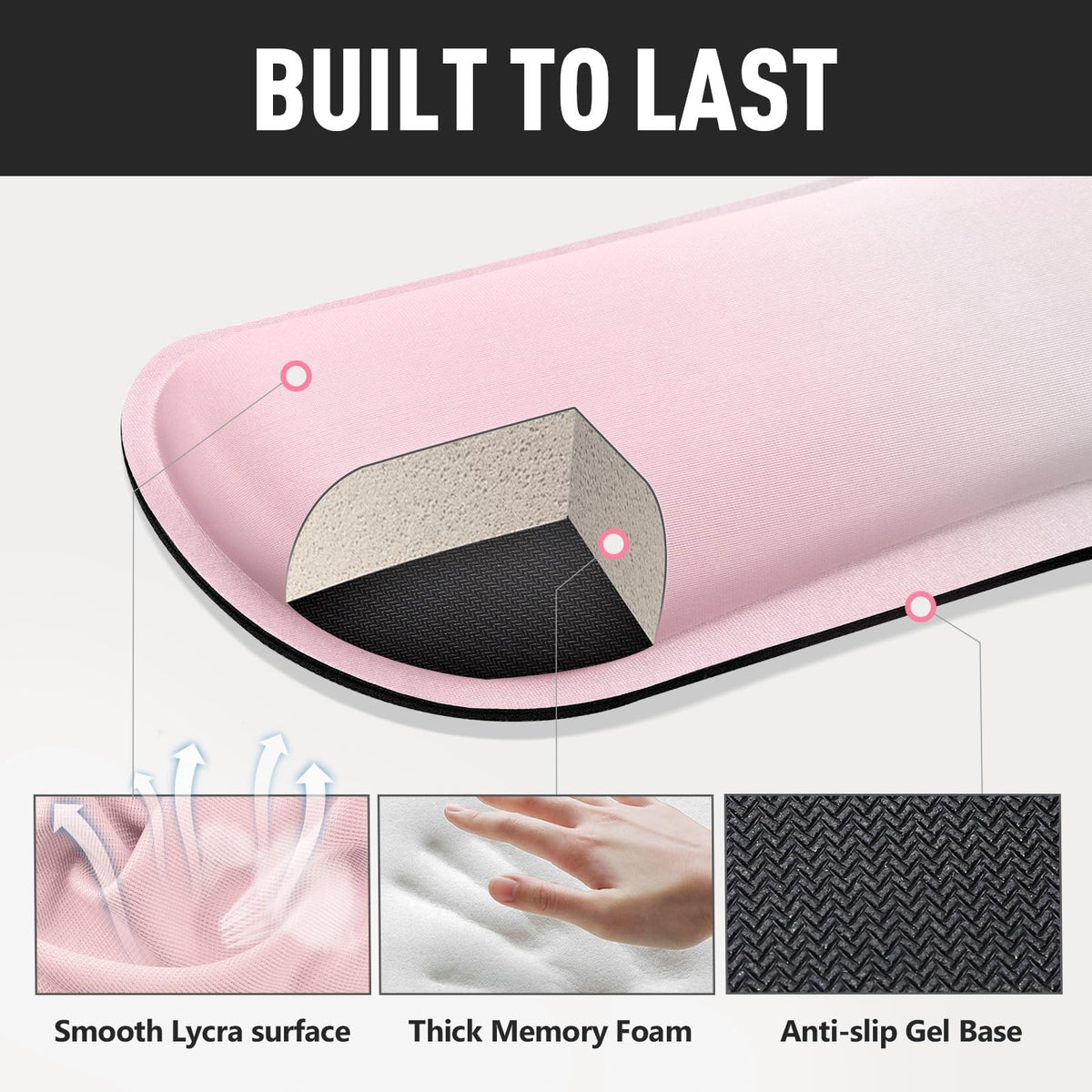 Gimars Memory Foam Wrist Rest for Computer Keyboard, Wrist Support for Office Gaming