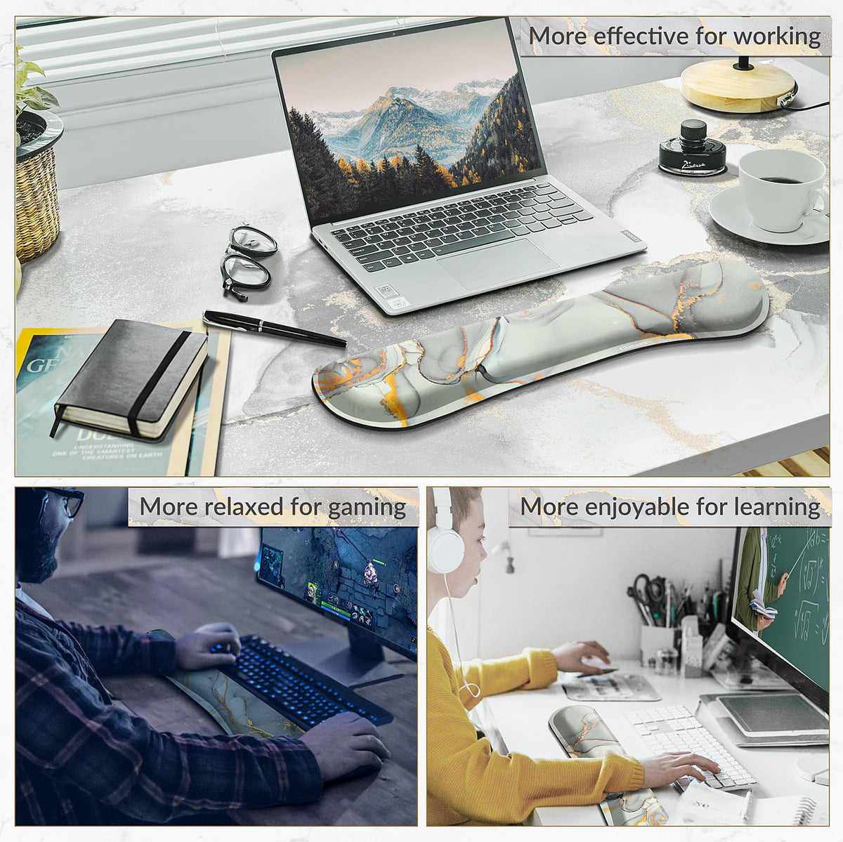 Gimars Memory Foam Wrist Rest for Computer Keyboard, Wrist Support for Office Gaming